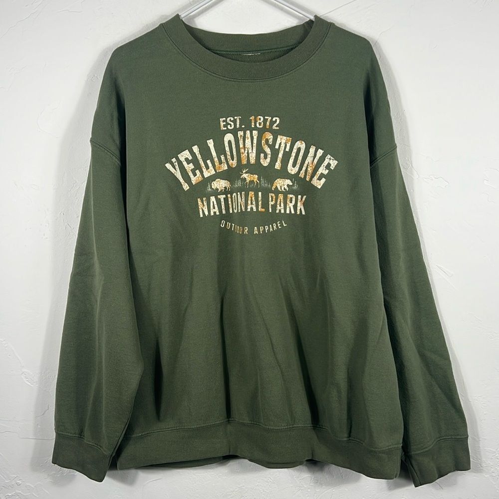 🔥🦌‎ Vintage YELLOWSTONE NATIONAL PARK Nature Crewneck Sweatshirt Unisex Sz XL